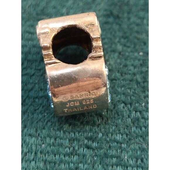 Sterling Silver Hello Kitty Charm – Blue Heart Rhinestones, Sanrio 925 Bead - Picture 2 of 3